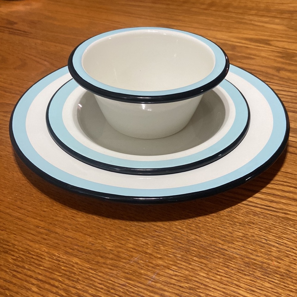 Hearth & Hand Porcelain Enamel 3 Pc Place Setting